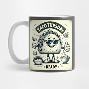 Retro Taco Tuesday Line Art Design Mug